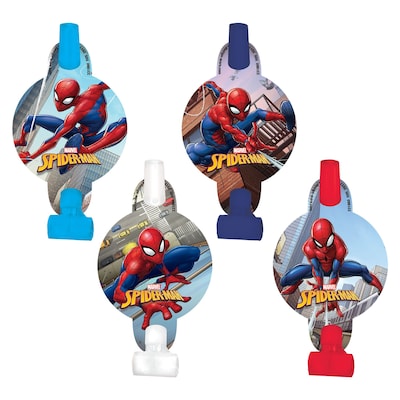 Party City Spider-Man Webbed Wonder Blowouts, Assorted Colors, 8/Pack (AM331860-NS)