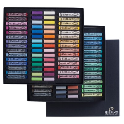 Rembrandt Soft Half & Full Stick Pastel Cardboard General Selection Box Set, Assorted Colors, 120/Set (RBX31823160)