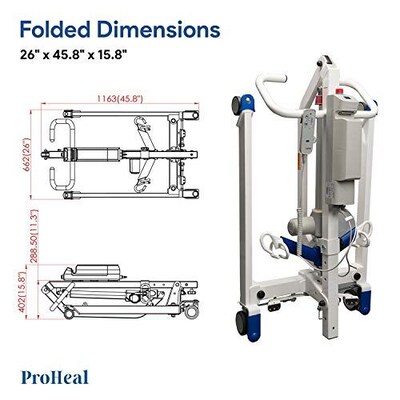 ProHeal Portable Electric All-in-One Patient Lift, 4-Point Spreader Bar, 350 lb. Capacity (PH-33400P-FBM)