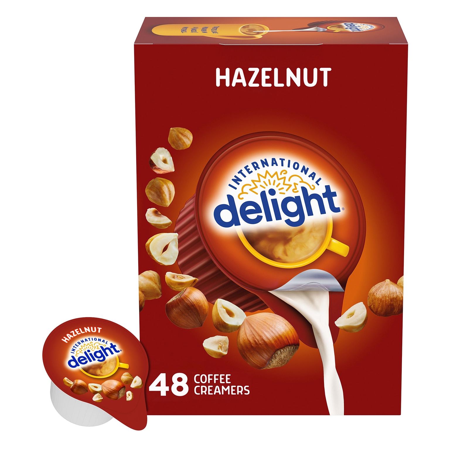 International Delight Hazelnut Liquid Creamer, 0.44 oz., 48/Box (WWI02283)