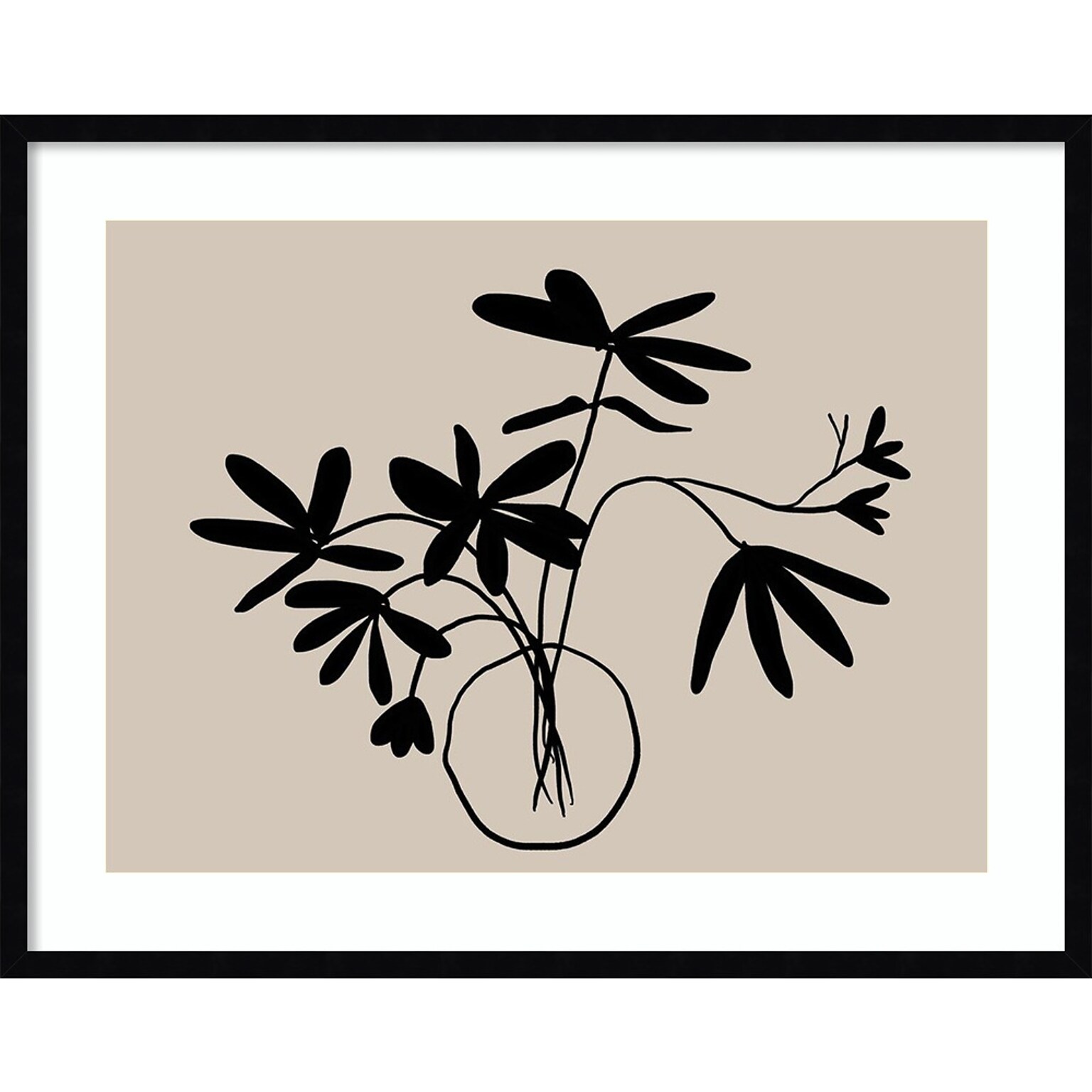 Amanti Art Beige Etchings III Poster by Urban Road Wood Framed Wall Art Print, 33 x 26 (A42675547894)