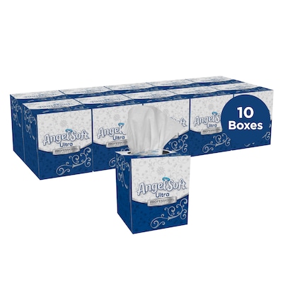 Angel Soft Ultra Professional Series Standard Facial Tissue, 2-Ply, 96 Sheets/Box, 10 Boxes/Pack (46