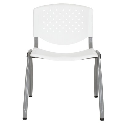 Flash Furniture HERCULES Series Plastic Stack Chair, White (RUTF01AWH)