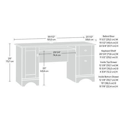 Sauder Select 59"W Computer Desk, Laurel Oak (429448)