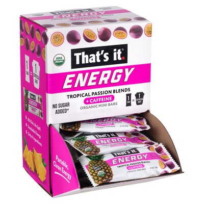 That's It Organic Gluten Free Tropical Passion Blends Energy Bar, 0.7 oz., 36/Pack (220-02519)