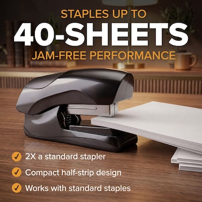 Bostitch Desktop Stapler, 40-Sheet Capacity, Black (B175-BLK)