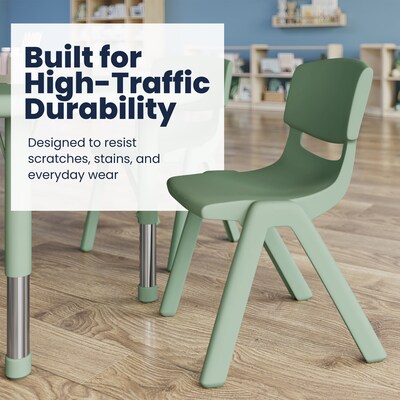 Flash Furniture Emmy 33" Round Activity Table Set, Height Adjustable, Sage (YCX73RNDTBSGEE)