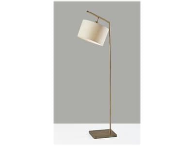 Adesso Reynolds 61" Antique Brass Floor Lamp with Drum Shade (1565-21)