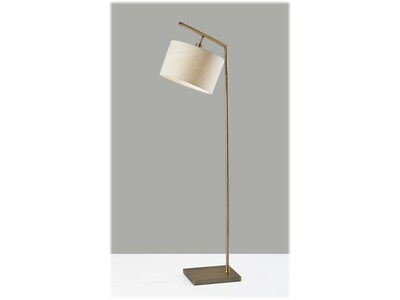 Adesso Reynolds 61" Antique Brass Floor Lamp with Drum Shade (1565-21)