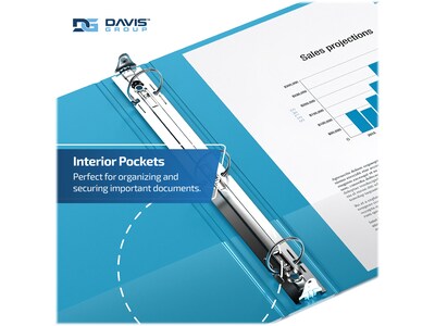 Davis Group Premium Economy 2" 3-Ring Non-View Binders, Turquoise Blue, 6/Pack (2313-52-06)