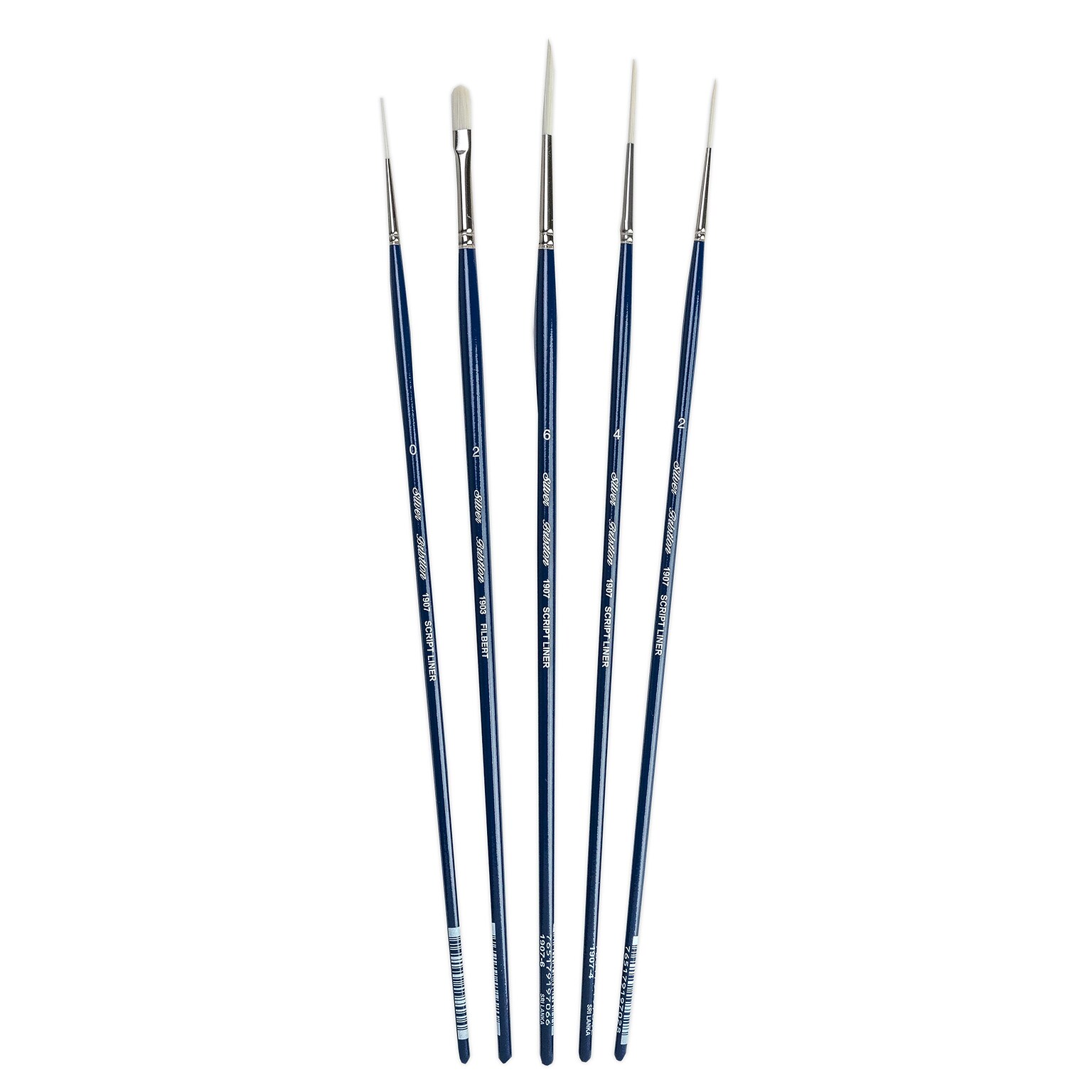 Silver Brush Bristlon Liner Brushes, 5/Pack (SLVBR1952)