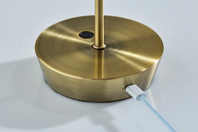 Adesso ADS360 Ako 12"H LED Table Lamp, Antique Brass/Clear Acrylic (AD9206-21)