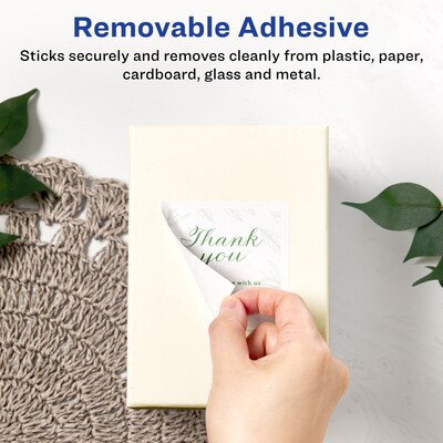 Avery Laser/Inkjet Square Removable Labels, 2.5 x 2.5, White, 225 Labels/Pack (94104)