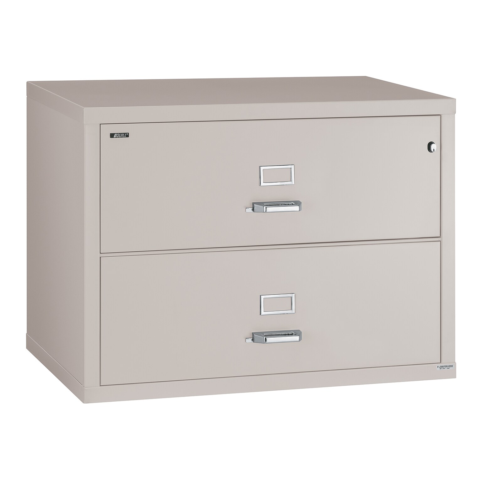 Quill Brand® 38 2-Drawer Fire Resistant Lateral File Cabinet with Lock, Letter/Legal, Platinum (Q382LATPL)
