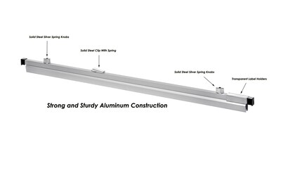 AdirOffice Hanging Clamp Document Holder, 18", Horizontal, Silver Aluminum, 12/Pack (ADI6016--2)