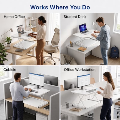 Uncaged Ergonomics CHANGEdesk 27.5"W Mini Desktop Standing Desk Converter, White (CDMM-W)