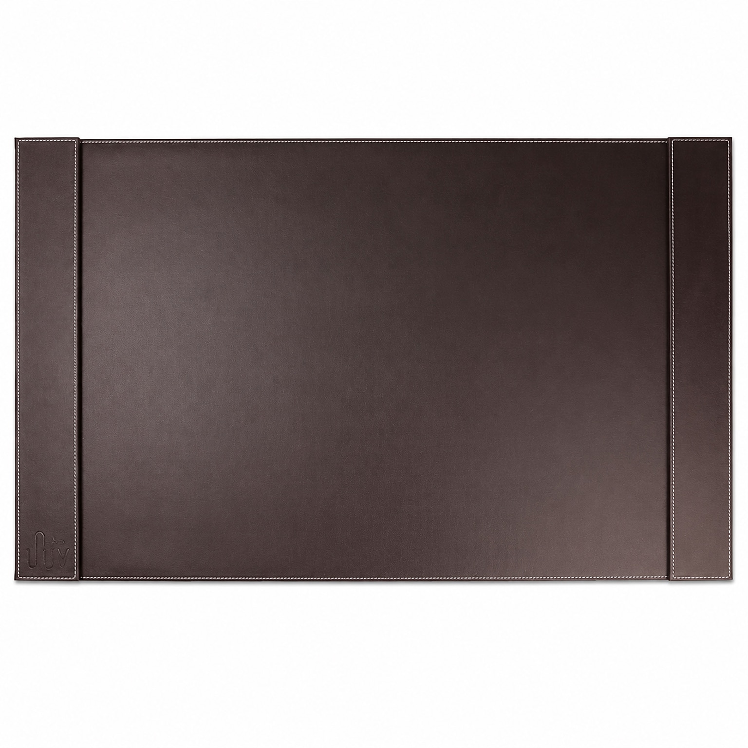 SUM Anti-Slip Faux leather Desk Pad with Side Rail, 34.5 x 24, Brown (OSCDPD001)