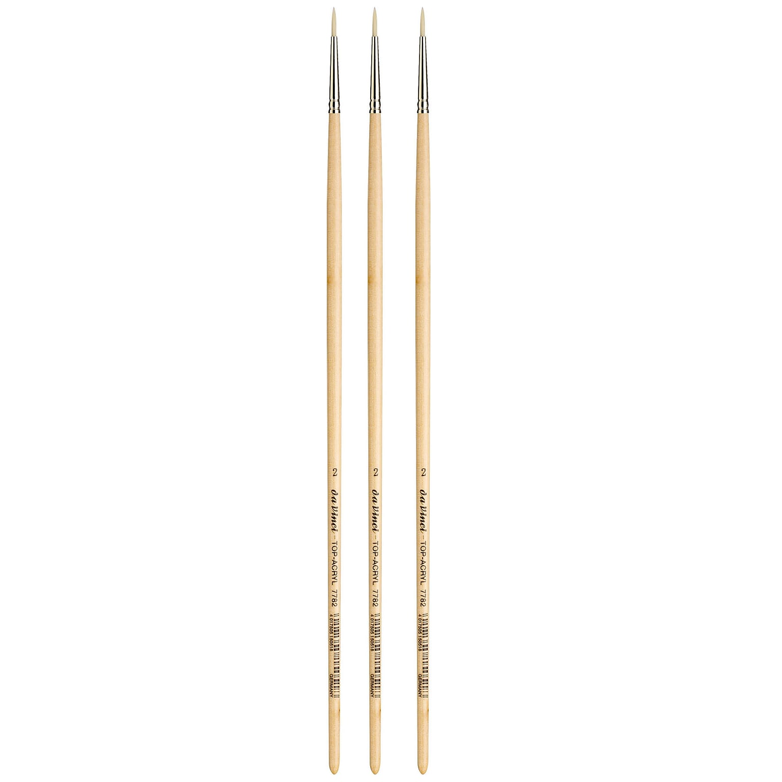 da Vinci TOP-ACRYL Oil and Acrylic Synthetic Bristle White Brush, 3 Brushes/Pack (DVXVA77822-3)