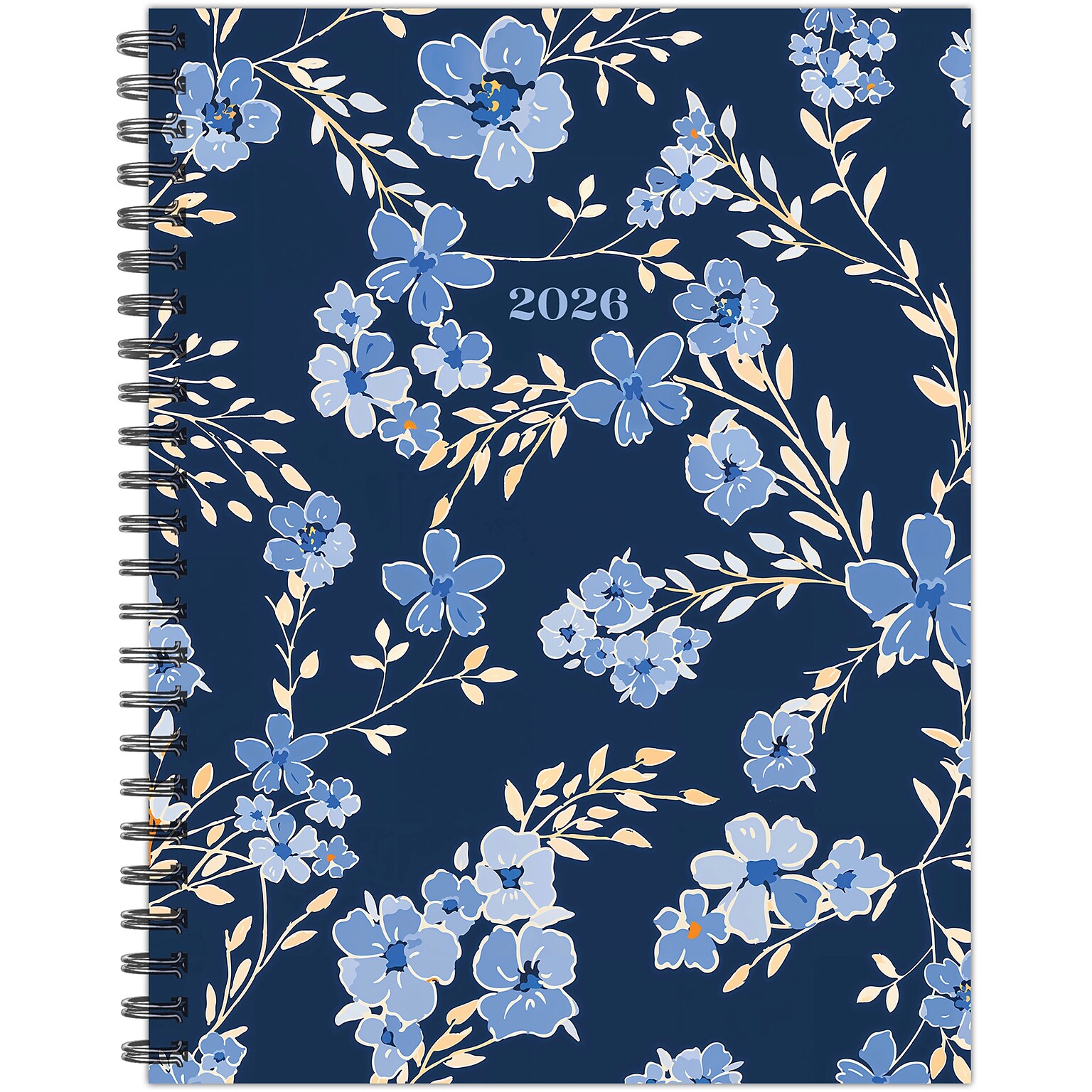 2026 Willow Creek Bluesy Floral 6.5 x 8.5 Weekly & Monthly Planner, Paperboard Cover (56653)