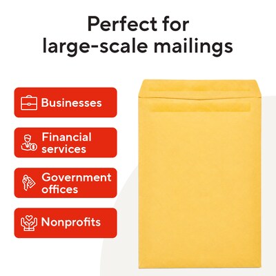 Staples Self Seal #13 1/2 Kraft Catalog Envelope, 10" x 13", Brown, 250/Box (ST486933-CC)