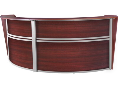 Regency Marque 124.5"W Curved Reception Desk Workstation, Mahogany (77292MH)