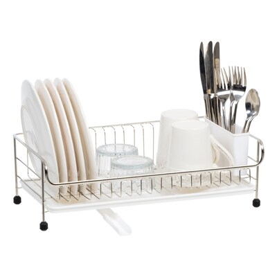 Iris Stainless Steel Dish Rack, White (586698)