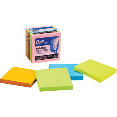 Sticky Notes 3x3 inch Bright Colors Self-Stick Pads 6 Pads/Pack 100  Sheets/Pad Total 600 Sheets