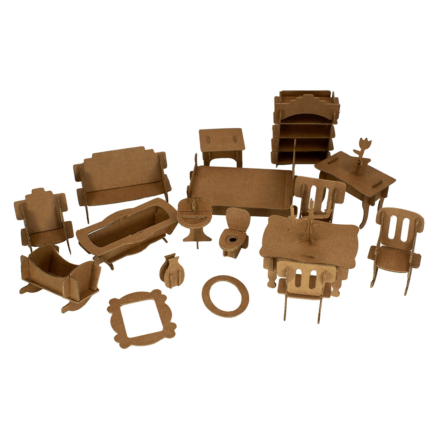 Roylco Doll House Furniture to Decorate, 18 Furniture Pieces (R-16056)