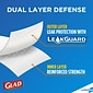 Glad 13 Gallon Trash Bag, 8.5"x8.5", Low Density, .72 mil, White, 100 Bags/Box (CLO 78526)