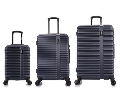 InUSA Ally 3-Piece Plastic Luggage Set, Navy Blue (IUALLSML-BLU)