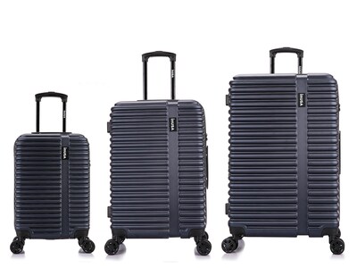 InUSA Ally 3-Piece Hardside Spinner Luggage Set, TSA Checkpoint Friendly, Navy Blue (IUALLSML-BLU)