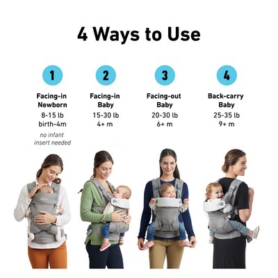 Graco Cradle Me 4-in-1 Carrier, Onyx Black (2121149)