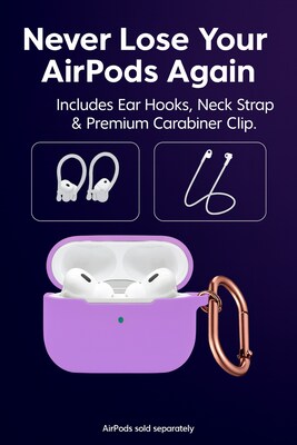SaharaCase Venture Series Silicone Case Kit for AirPods Pro 3, Anti-Shock Material, Purple Orchid (HP00211)