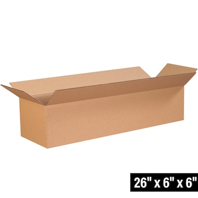 26" x 6" x 6" Shipping Boxes, 25/Bundle (2666)