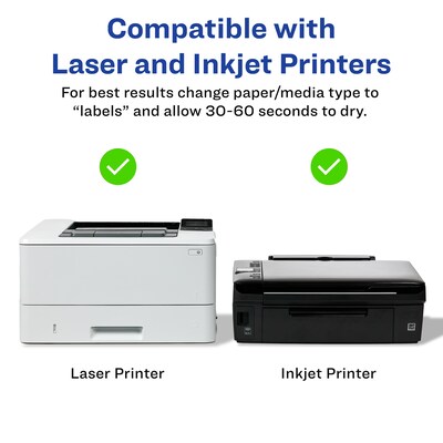 Avery Laser/Inkjet Multipurpose Square Labels, 1.5" x 1.5", Clear, 200 Labels/Pack (94106)
