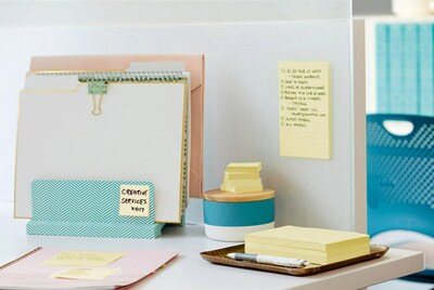 Post-it Sticky Notes, 4 x 6 in., 5 Pads, 100 Sheets/Pad, Lined, The Original Post-it Note, Canary Yellow