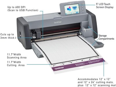 Brother ScanNCut DX Electronic Cutting Machine with Scanner, Gray (SDX125EGY)