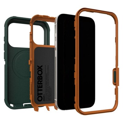 OtterBox Defender Pro MagSafe Compatible Phone Case for Apple iPhone 17 Pro, Shock Absorbing, Green Intrigue (77-98427)