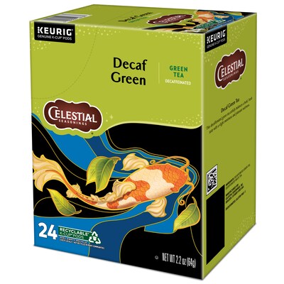 Celestial Seasonings Decaf Green Tea, Keurig K-Cup Pod, 24 Pods/Pack, 4 Packs/Carton (14737CT)