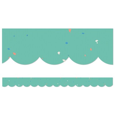 Carson Dellosa Education We Belong Scalloped Borders Per Bundle, 3x 3, Speckled Teal, 6/Bundle (CD-108494-6)