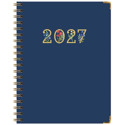 2027 Excello Brands 9" x 11" Weekly & Monthly Standard Planner, Paperboard Cover, Navy (FSHN-CY27-8511-85)