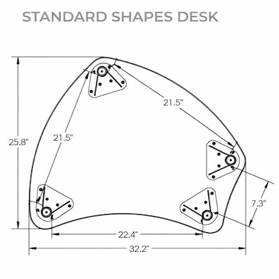 MooreCo Hierarchy Standard Shapes Desk, 30W x 28D, Neutral Weft/Platinum Base (703673562980)