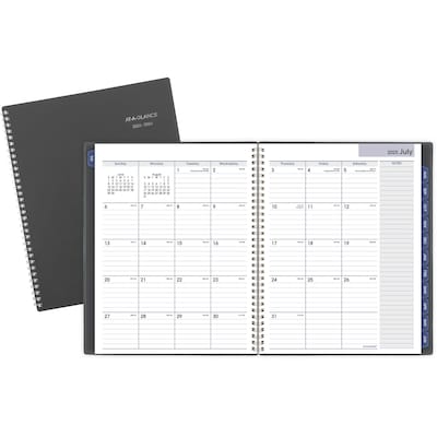 2025-2026 AT-A-GLANCE DayMinder 8.5 x 11 Academic Year Monthly Planner, Plastic Cover, Charcoal (A