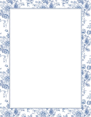 Great Papers Blue Toile Floral Everyday Letterhead, Multicolored, 50 Sheets/Pack (2025010)