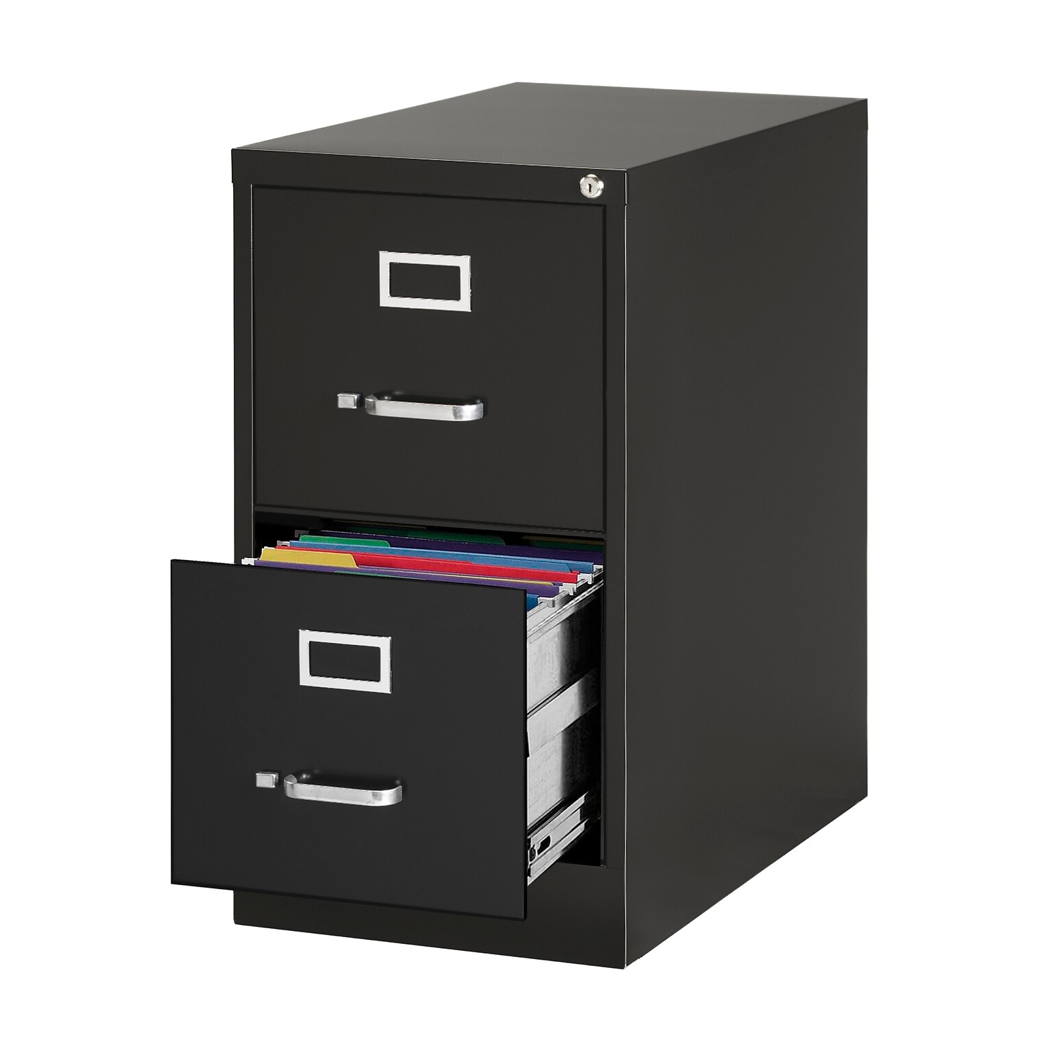 Quill Brand® 2-Drawer Vertical File Cabinet, Locking, Letter, Black, 26.5D (28882D)
