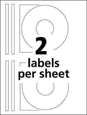 Avery Laser Media Labels, White Matte, 100 Disc and 200 Spine Labels/Pack (5698)