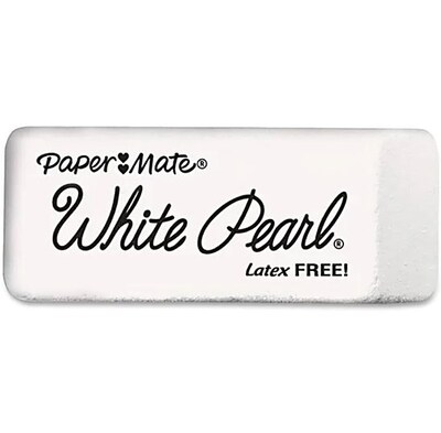 Paper Mate® White Pearl Latex-Free Plastic Eraser, 3/Pack (70624)