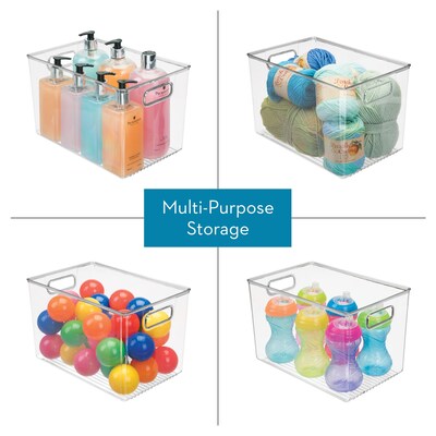 iDesign Pantry Organizer Bins with Handles - Storage Bins for Kitchen Organization - Ideal for Cabinets or Fridge