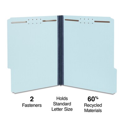 Staples® 60% Recycled Pressboard Classification Folder, 1 Expansion, Letter Size, Light Blue, 25/Bo