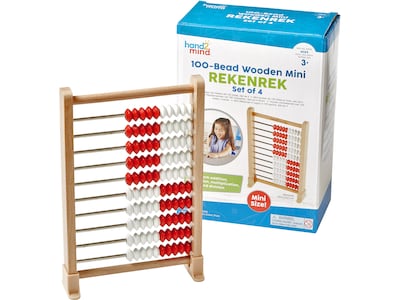 hand2mind 100-Bead Mini Rekenrek, Multicolor, 4/Set (93431)